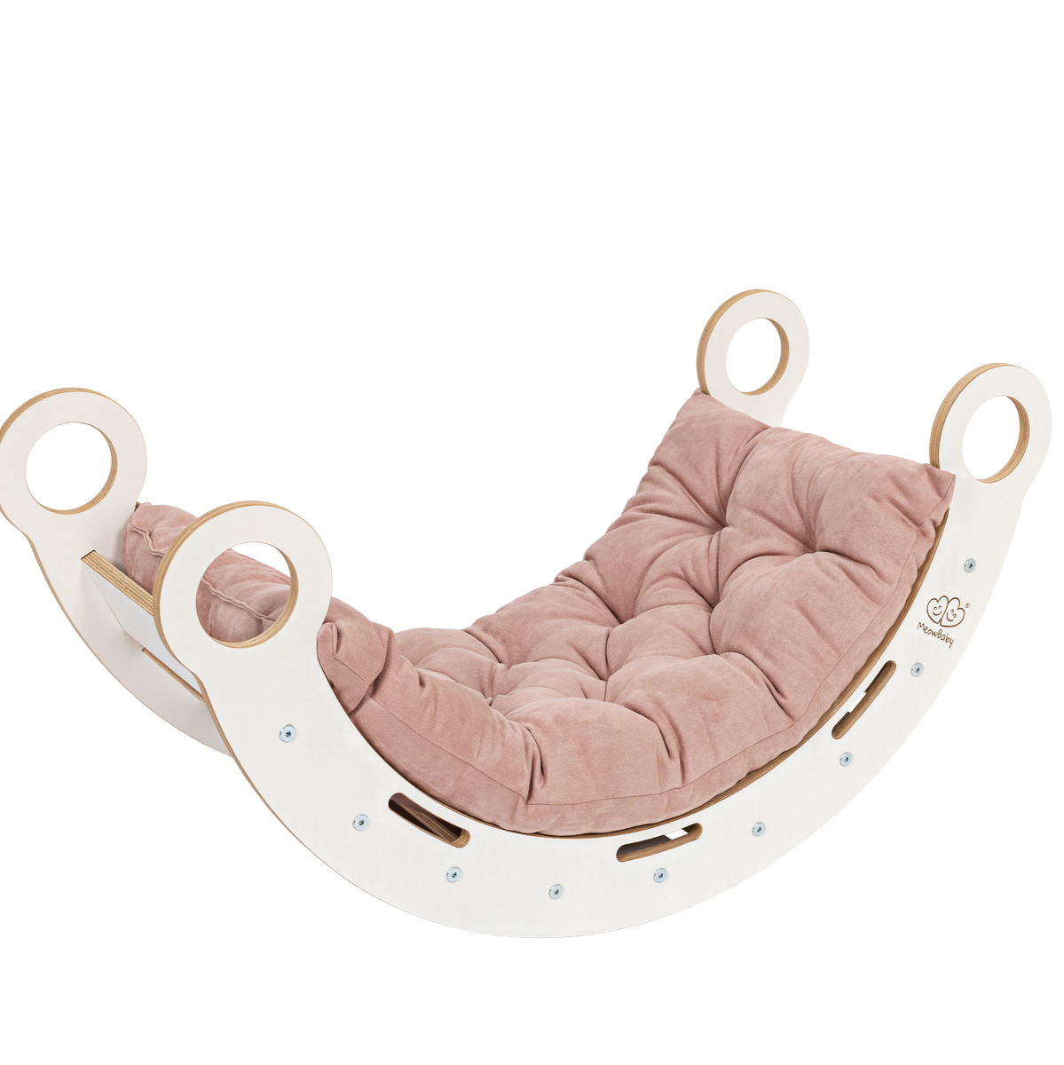 White Wooden Dream Rocker with Pillow and Slide - Medium