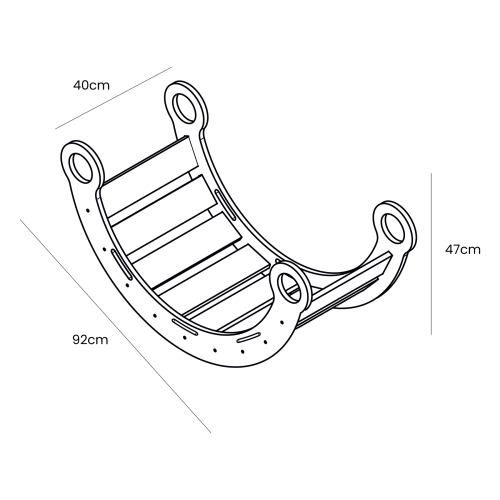 White Wooden Dream Rocker with Pillow, Slide and Ladder - Medium