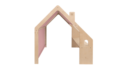 MeowBaby® Natural Wooden House for Kids - Pink Roof