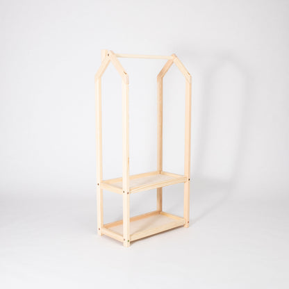 House Shaped Clothing Rack with Storage