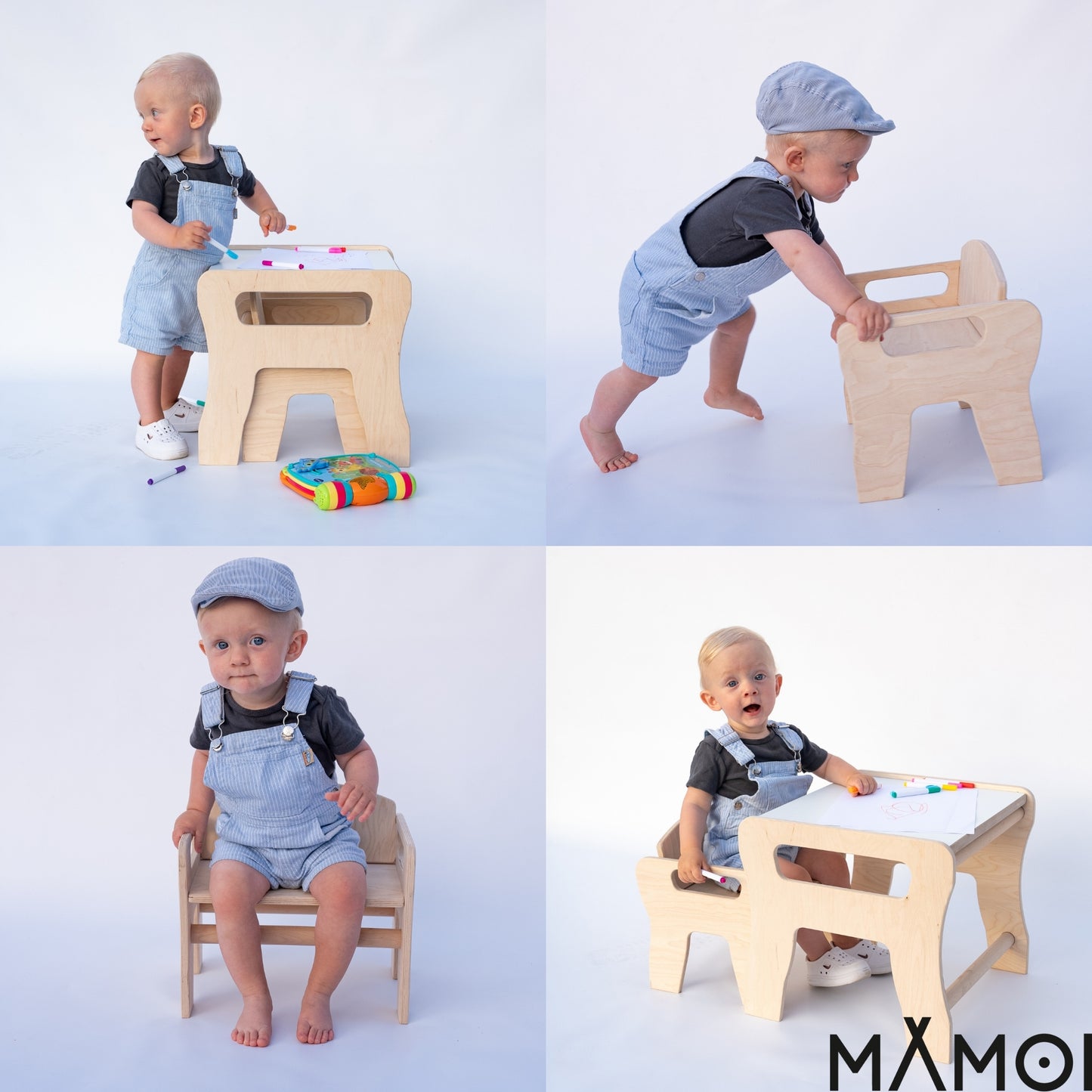 MAMOI® Stylish children's room furniture: children's table with chairs - desk seating group table chair set children - children's chair.-3