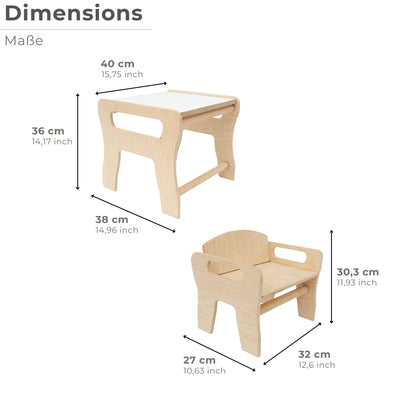 MAMOI® Stylish children's room furniture: children's table with chairs - desk seating group table chair set children - children's chair.-1