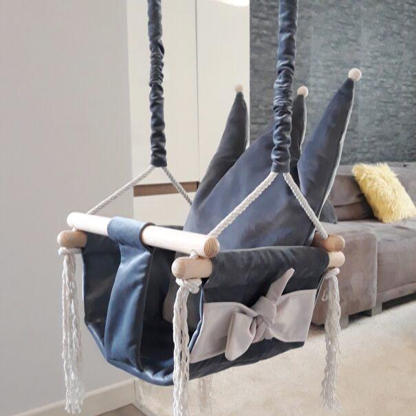 Swing with Crown Shaped Cushion - Grey