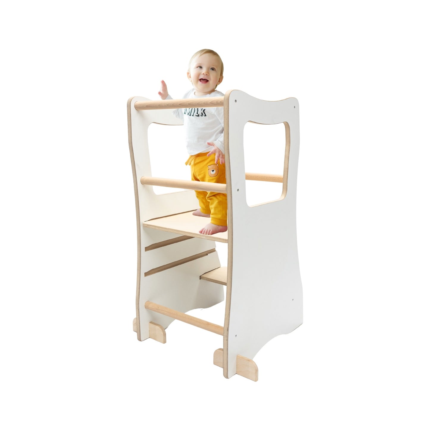 MAMOI® Tour d'apprentissage en bois, Learning Tower, Chaise d'apprentissage pour enfants, Tour de cuisine et aide de cuisine, Tour d'apprentissage, Chaise haute Tabouret marchepied à partir de 1 an à partir de 2/3 ans, Montessori-0