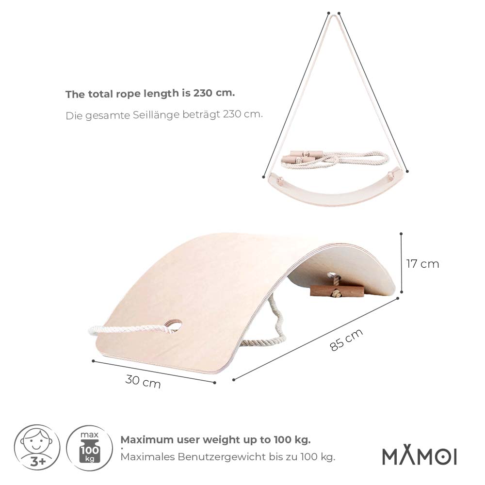 MAMOI® Balance Board for children | Balancing Kids seesaw for children modern design | Sustainable Balance Board Sport made of plywood | 100% ECO | Made in EU-2