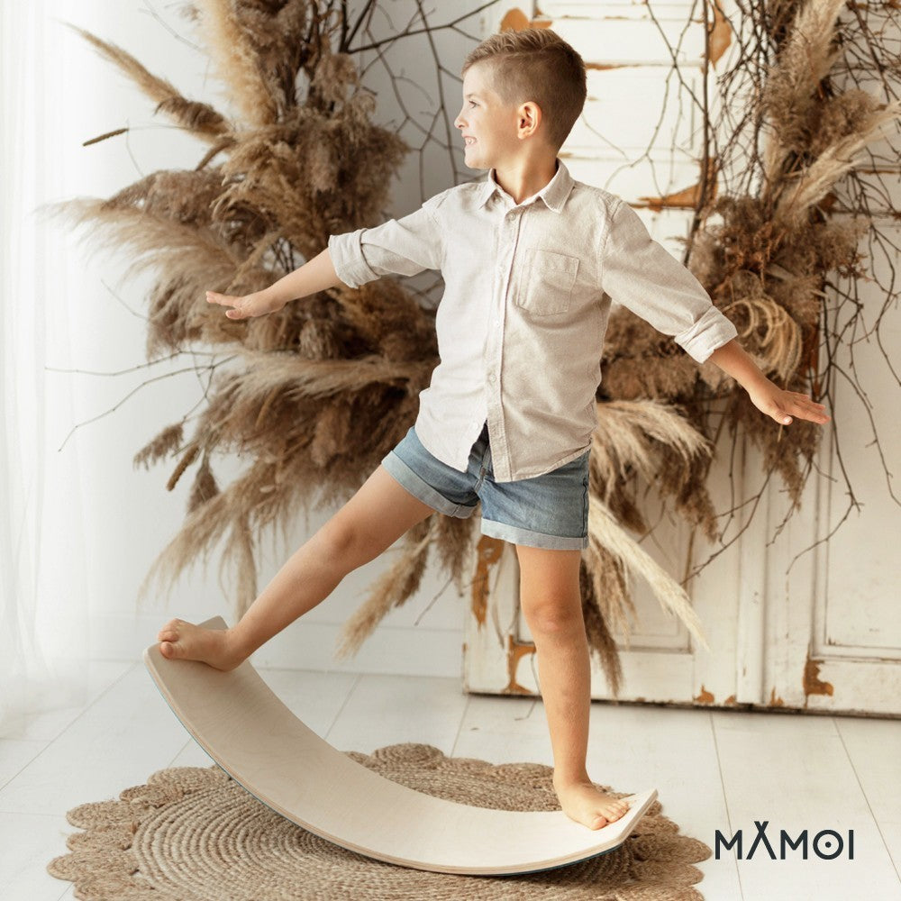 MAMOI® Planche equilibre pour enfant, Balance board, Planches d'équilibre, Jeu équilibre de proprioception en bois, Jeux motricité montessori 1 an 2/3 ans-5