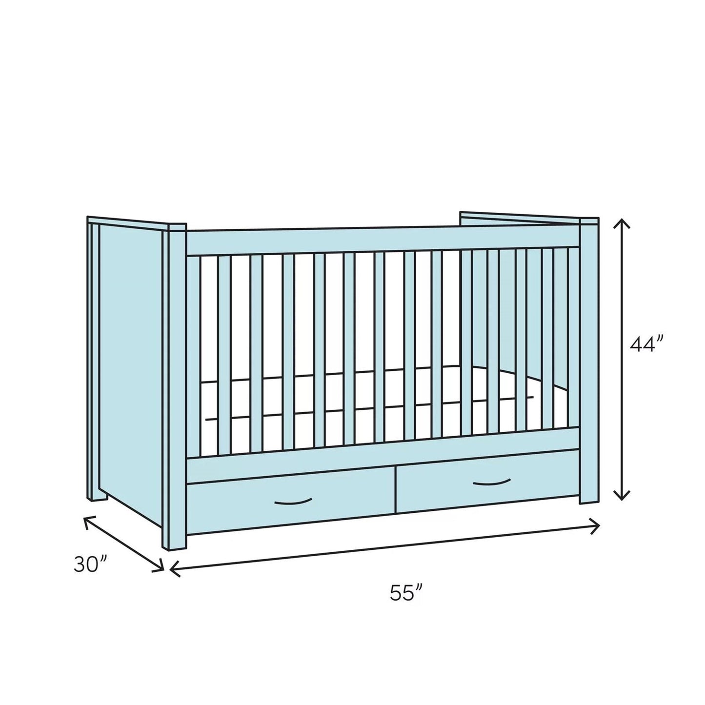 SF Home Solid Wood Convertible Crib in White - Toddler Bed Sold Separately-4