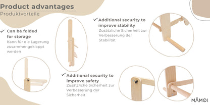 MAMOI® Tour d observation de bois pour enfant, Chaise pliable pour apprentissage pour bebe,  Table tabouret d'observation montessori à partir de 1 an 2/3 ans-2