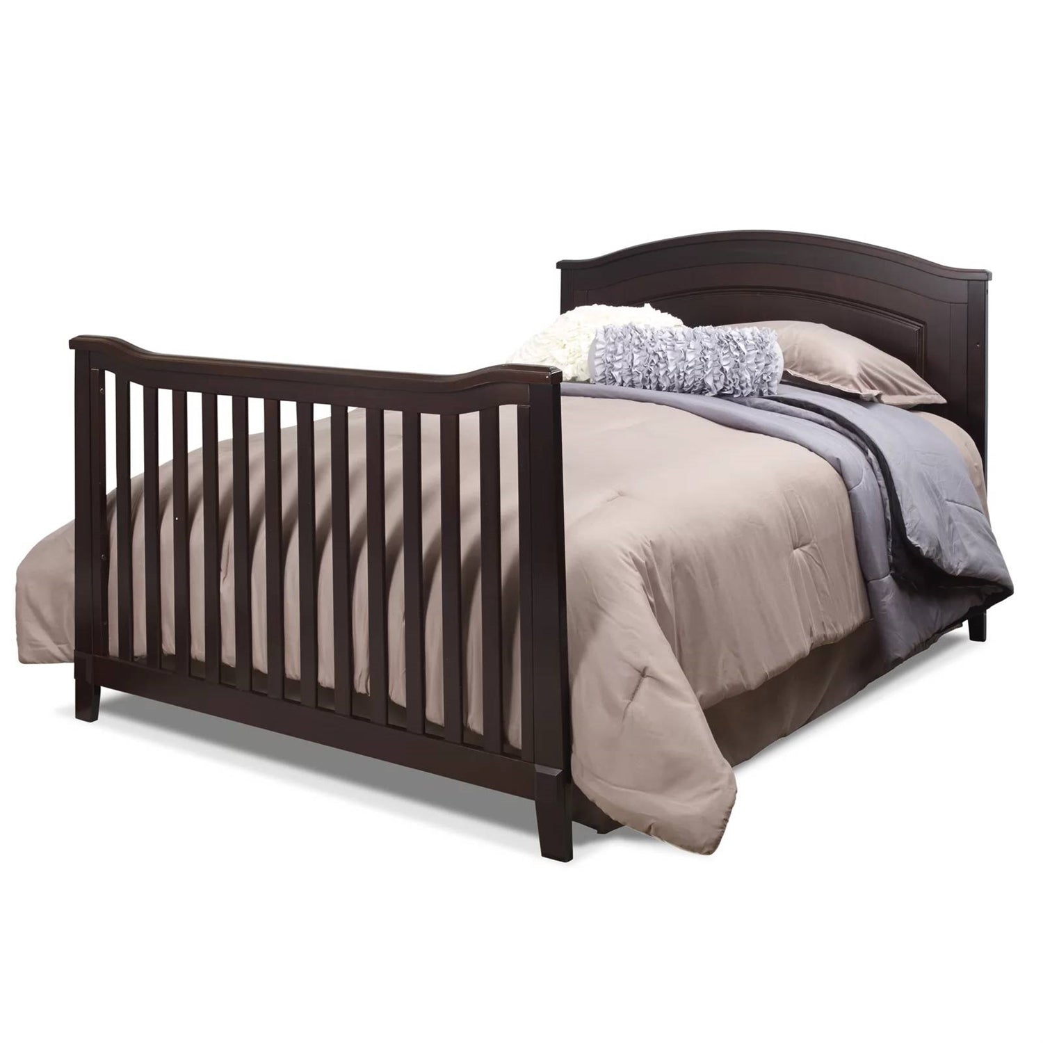 SF Home Espresso Solid Wood Convertible Crib - Toddler Bed Sold Separately-3