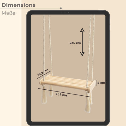 MAMOI® Balançoire en bois pour enfants | Balançoire en bois | Balançoire en bois | Balançoire d'intérieur pour enfants | Balançoire d'intérieur | 100% ECO | Fabriqué dans l'UE-1