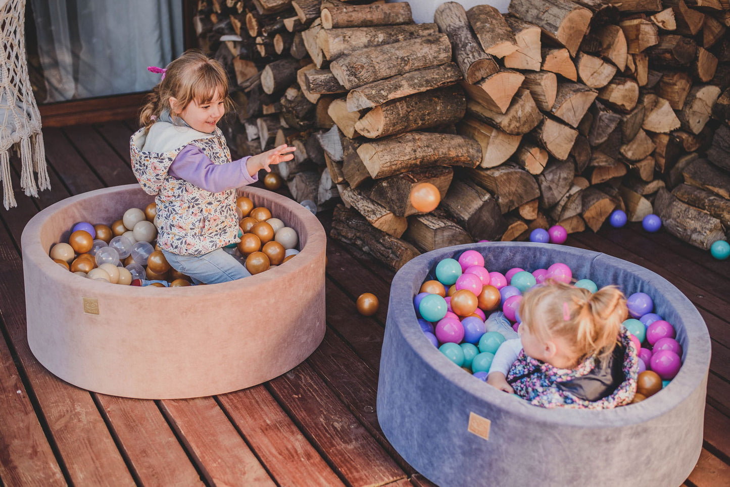 MeowBaby® Baby Foam Ball Pit 90x90x40cm - Model Flower