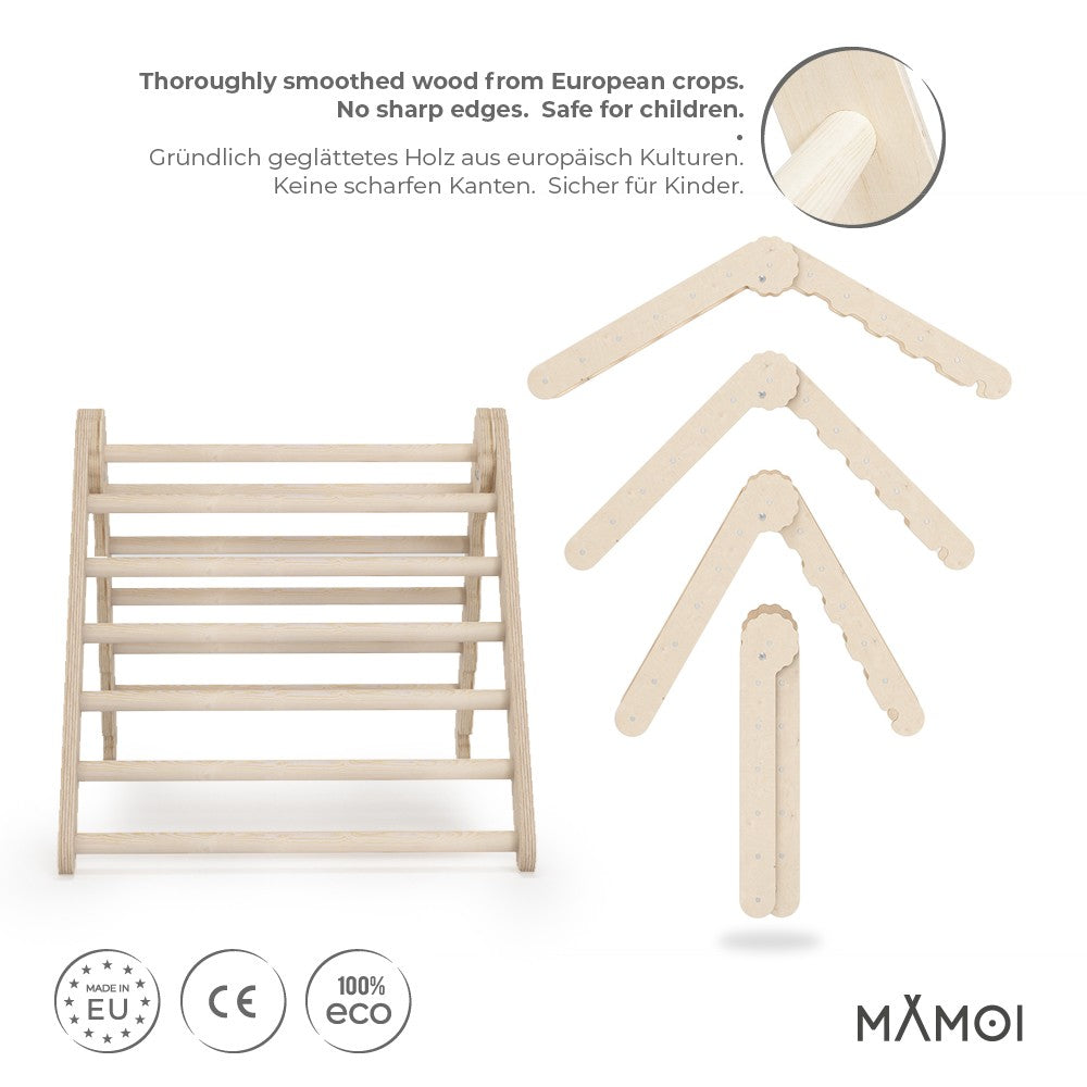 MAMOI® Triangle descalade interieur pour enfant, Mur escalade intérieur en bois pour bebe à partir de 1/2/3 an, Motricité libre montessori-4