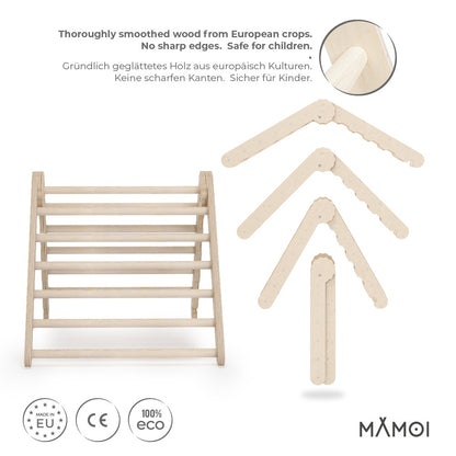 MAMOI® Triangle descalade interieur pour enfant, Mur escalade intérieur en bois pour bebe à partir de 1/2/3 an, Motricité libre montessori-2