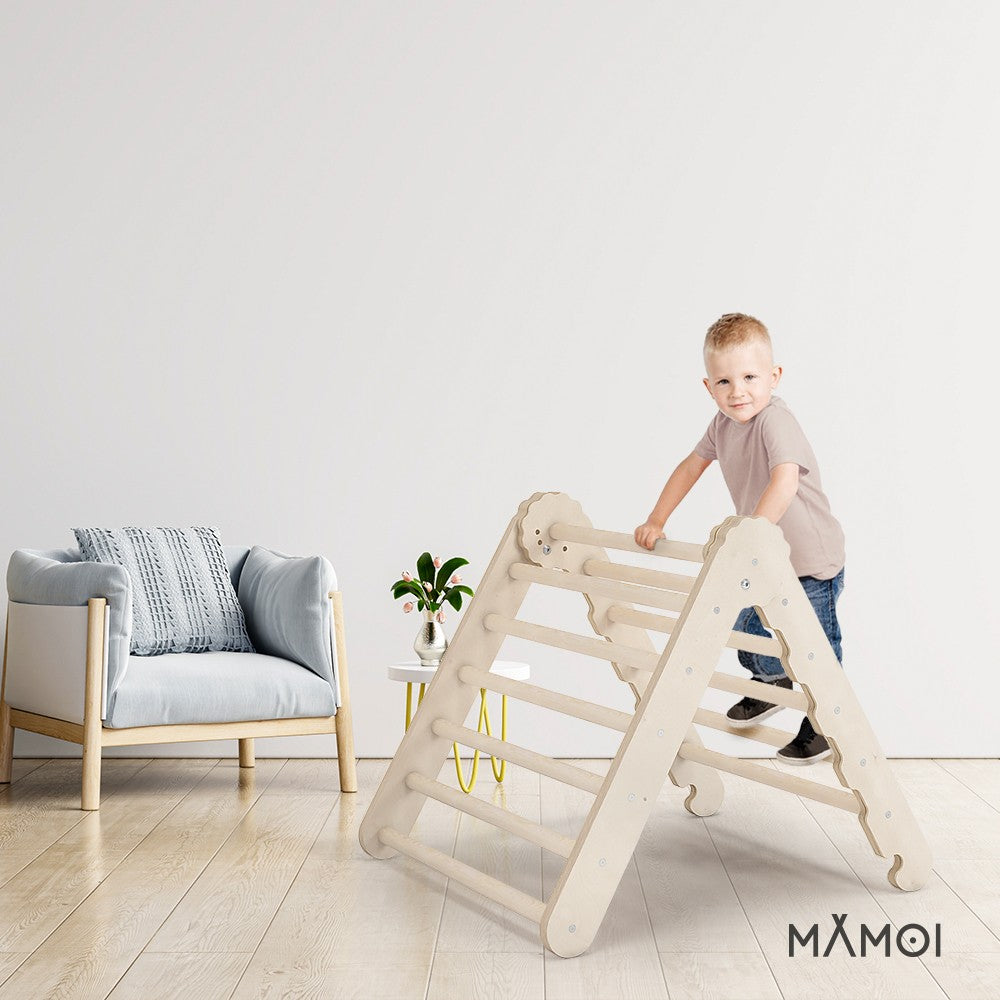 MAMOI® Triangle descalade interieur pour enfant, Mur escalade intérieur en bois pour bebe à partir de 1/2/3 an, Motricité libre montessori-5