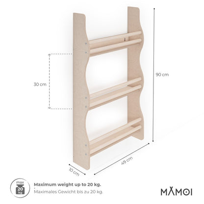 MAMOI® Book shelf for kids, Bookcase for childrens room, Small bookshelf for toddler, Child bookcases and shelves, Wall stand storage and furniture for bedroom-2