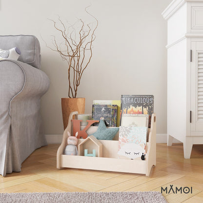 MAMOI® Book shelf for kids, Bookcase for childrens room, Small bookshelf for toddler, Child bookcases and shelves, Wall stand storage and furniture for bedroom-4