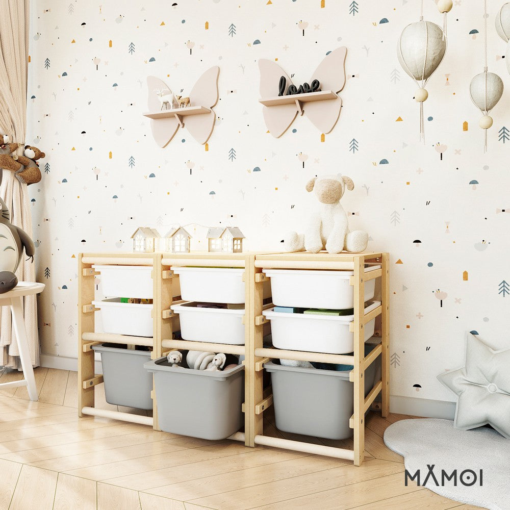 MAMOI® Spielzeugregal für spielzeug, Möbel regal für kinderzimmer, Bücherregal für kinder Kinderregal aufbewahrung, Bücherkiste schrank regale mit einsatz-4