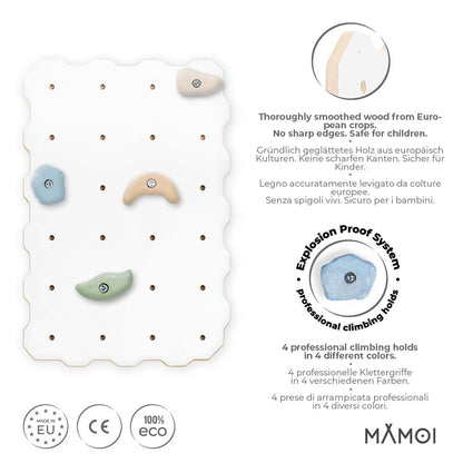 MAMOI® Mur escalade pour enfant, Module d'escalade interieur pour bebe, Mur descalade avec prises escalade, Planche escalade à partir de 3 ans-1