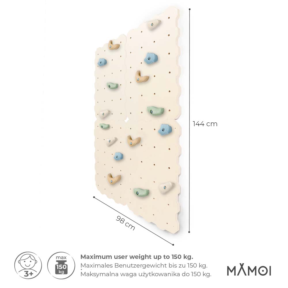 MAMOI® Climbing wall for kids, Wooden frame for toddlers, Play equipment with rock holds for toddler, Indoor baby and childrens frames montessori from age 3 years old-2