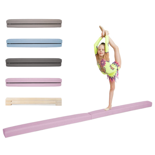 MAMOI® Gymnastics beam for kids Pink (200 cm), Padded non-slip folding balance beam, Kids gym equipment at home, Gymnastic floor beams & bases for children-0