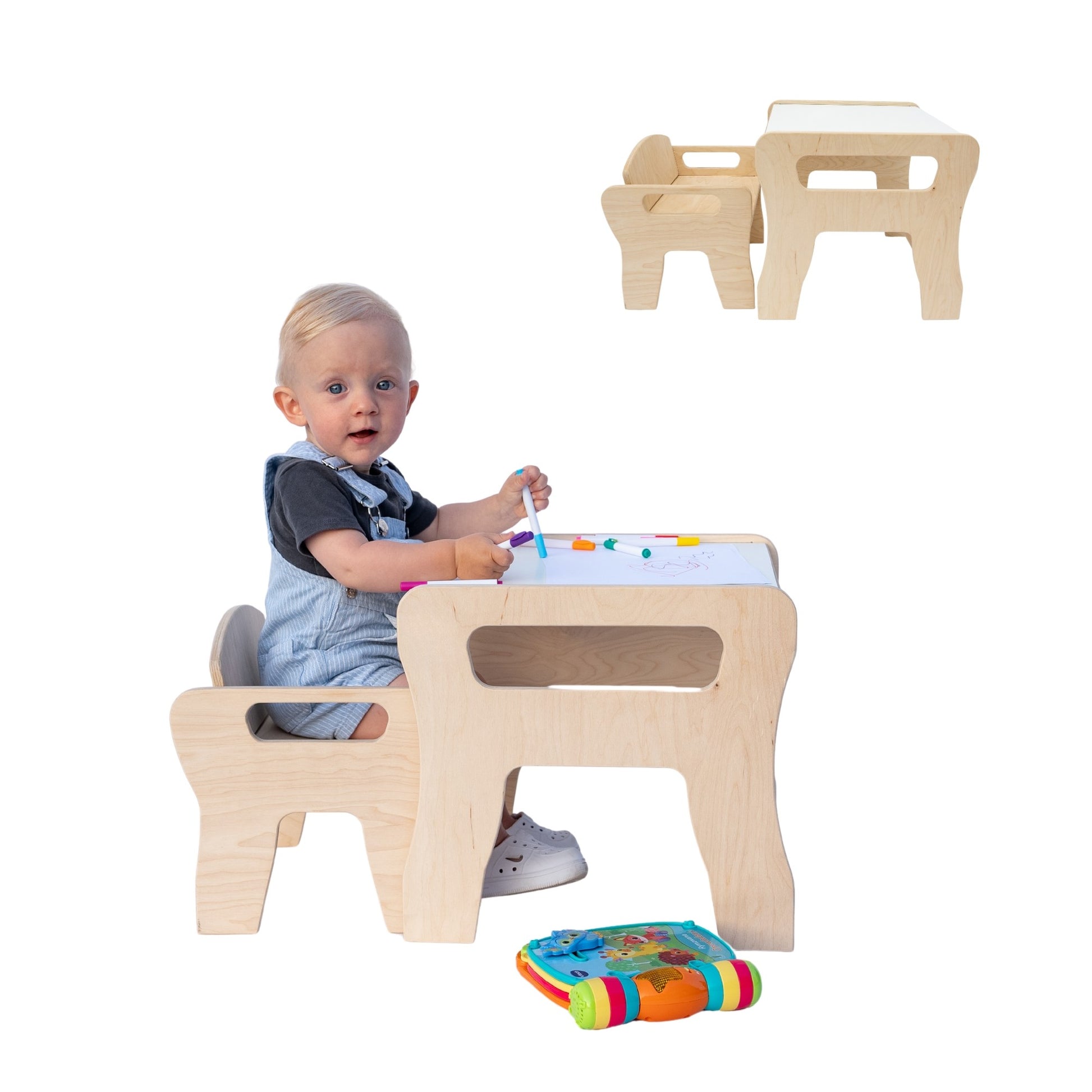 MAMOI® Stylish children's room furniture: children's table with chairs - desk seating group table chair set children - children's chair.-0