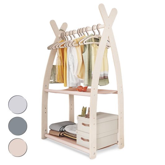 MAMOI® Kleiderstange Baby Kinderzimmer | Kinderkleiderstange 53x95x32cm | Kinder Kleiderständer Baby | Garderobenständer | Baby Garderobe | Kindergarderobe | 100% ECO | Made in EU-0