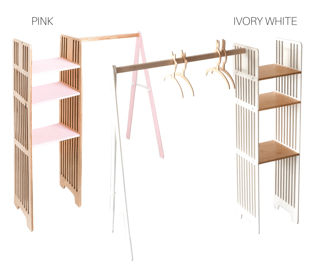 Porte-Manteaux en Bois Montessori pour Enfants avec Étagères de Rangement