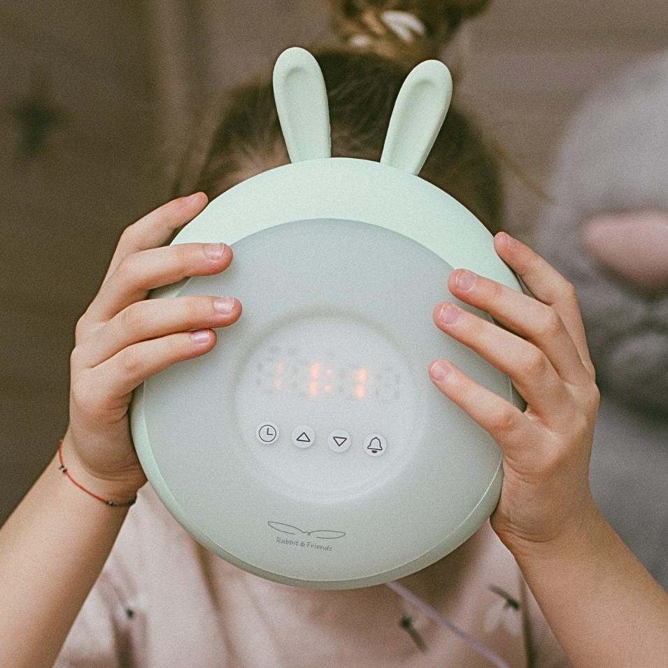 Rabbit Lamp with Alarm Clock - Green